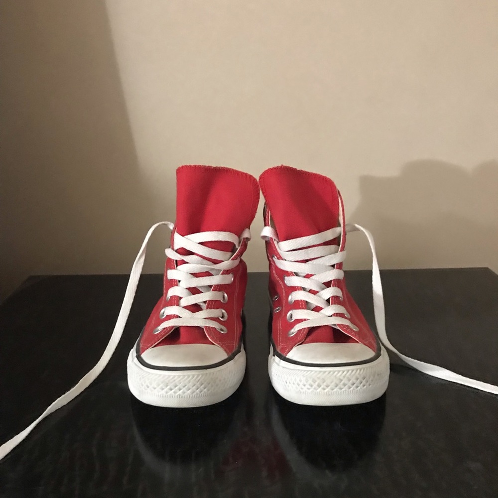 Red high top converse
